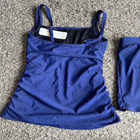 MiracleSuit Talbots Tankini Swim Skirt Set Swimsuit Navy Blue Women Size 6 New - Picture 4 of 7